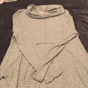 Gray and white striped sweater